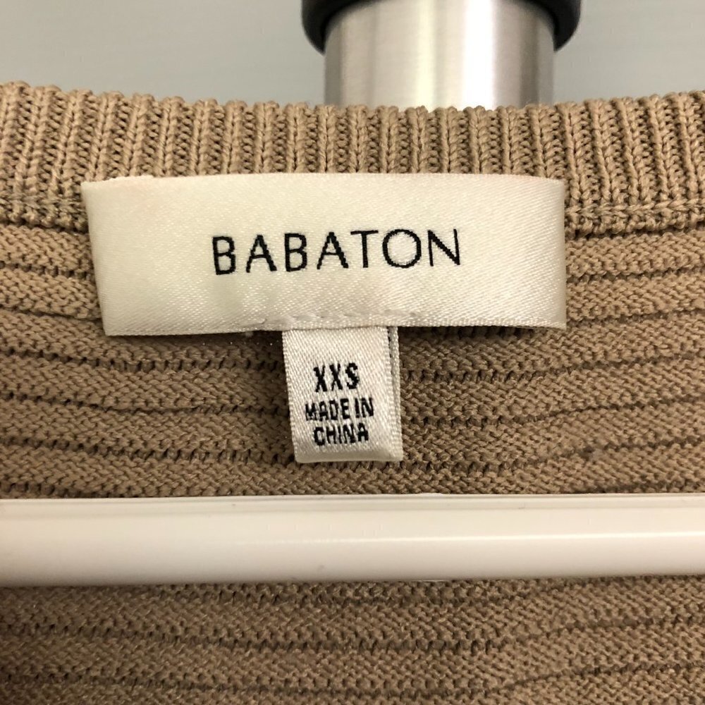 ARITZIA BABATON Alrik Beige Textural Knit Crewneck Light Crop Tank Top Sz XXS - Picture 6 of 7